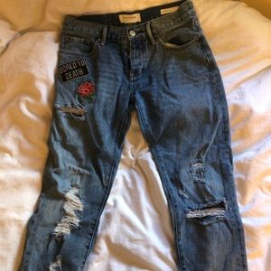 PacSun patched boyfriend jeans
